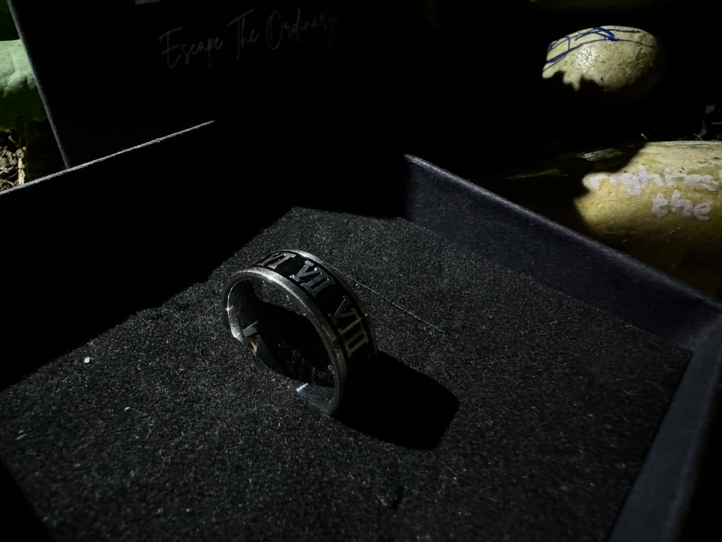 Onyx & Silver Roman Numeral Ring - ALY Prestige Series