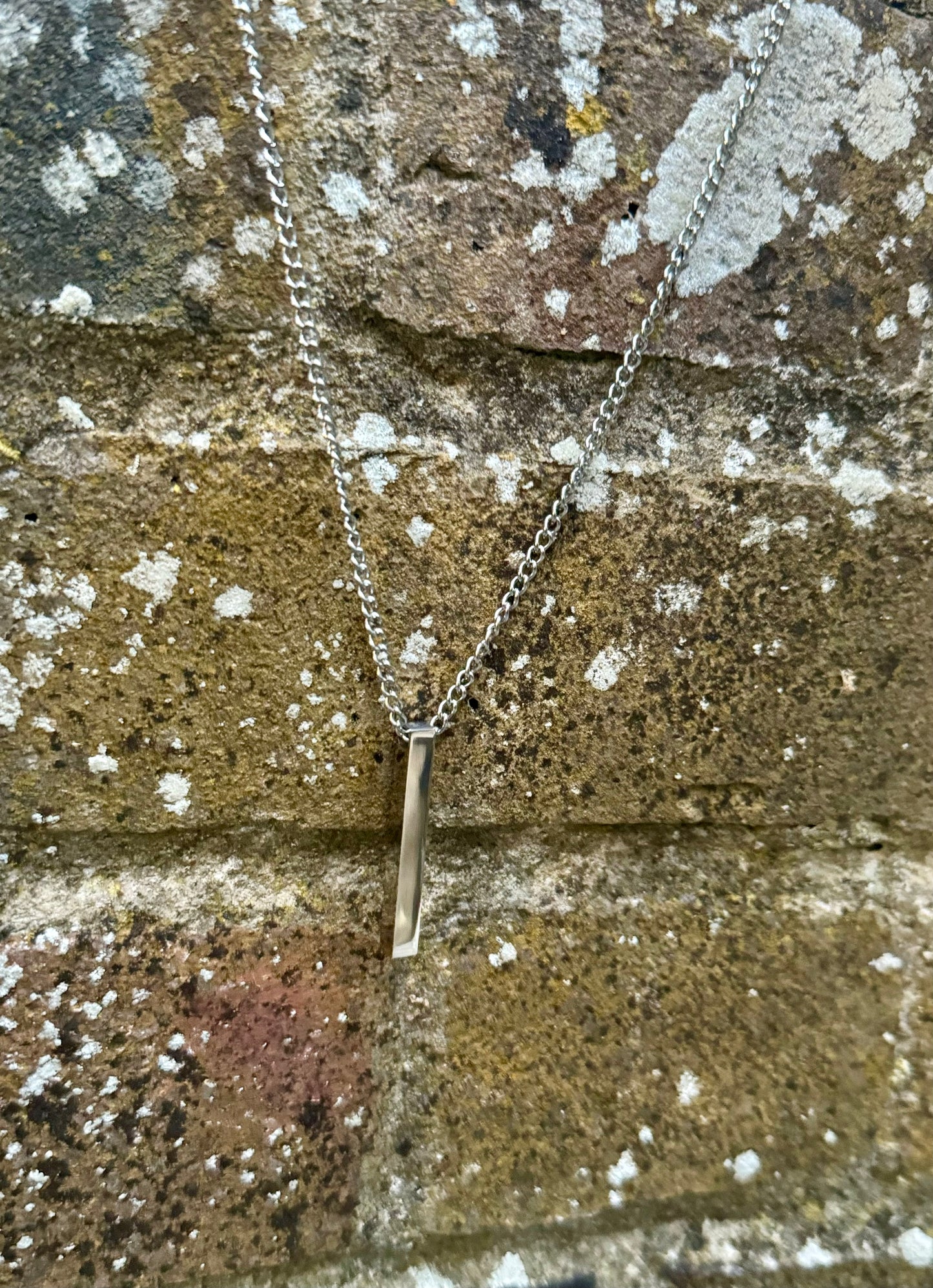 Luxe Silver Bar Pendant Necklace