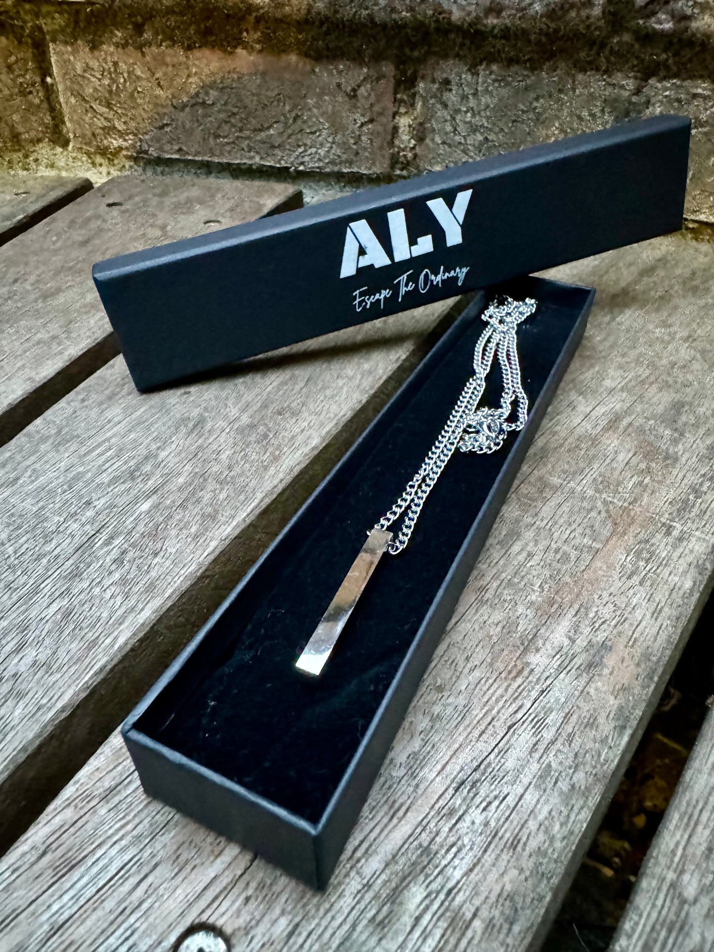 Luxe Silver Bar Pendant Necklace