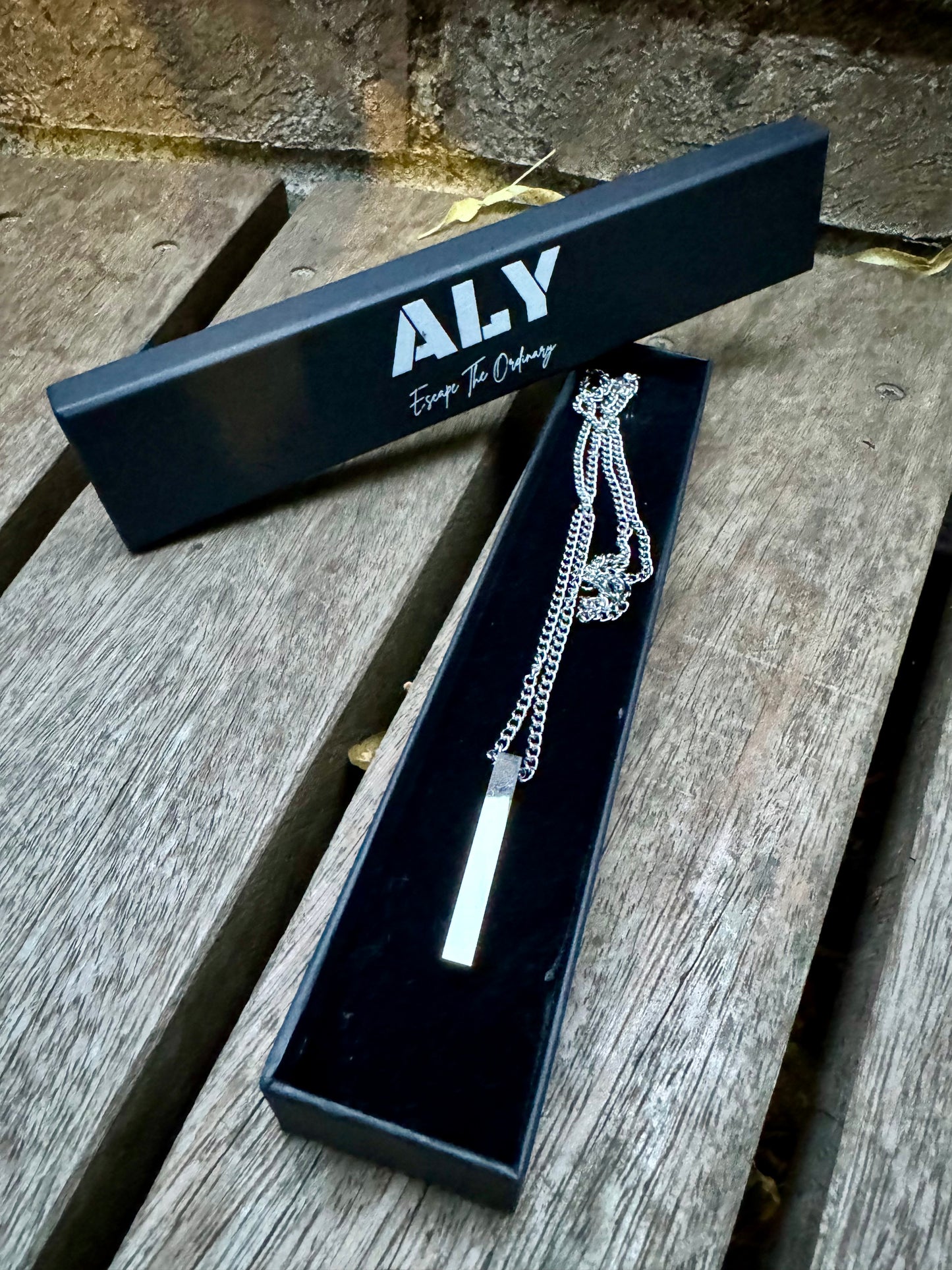 Luxe Silver Bar Pendant Necklace