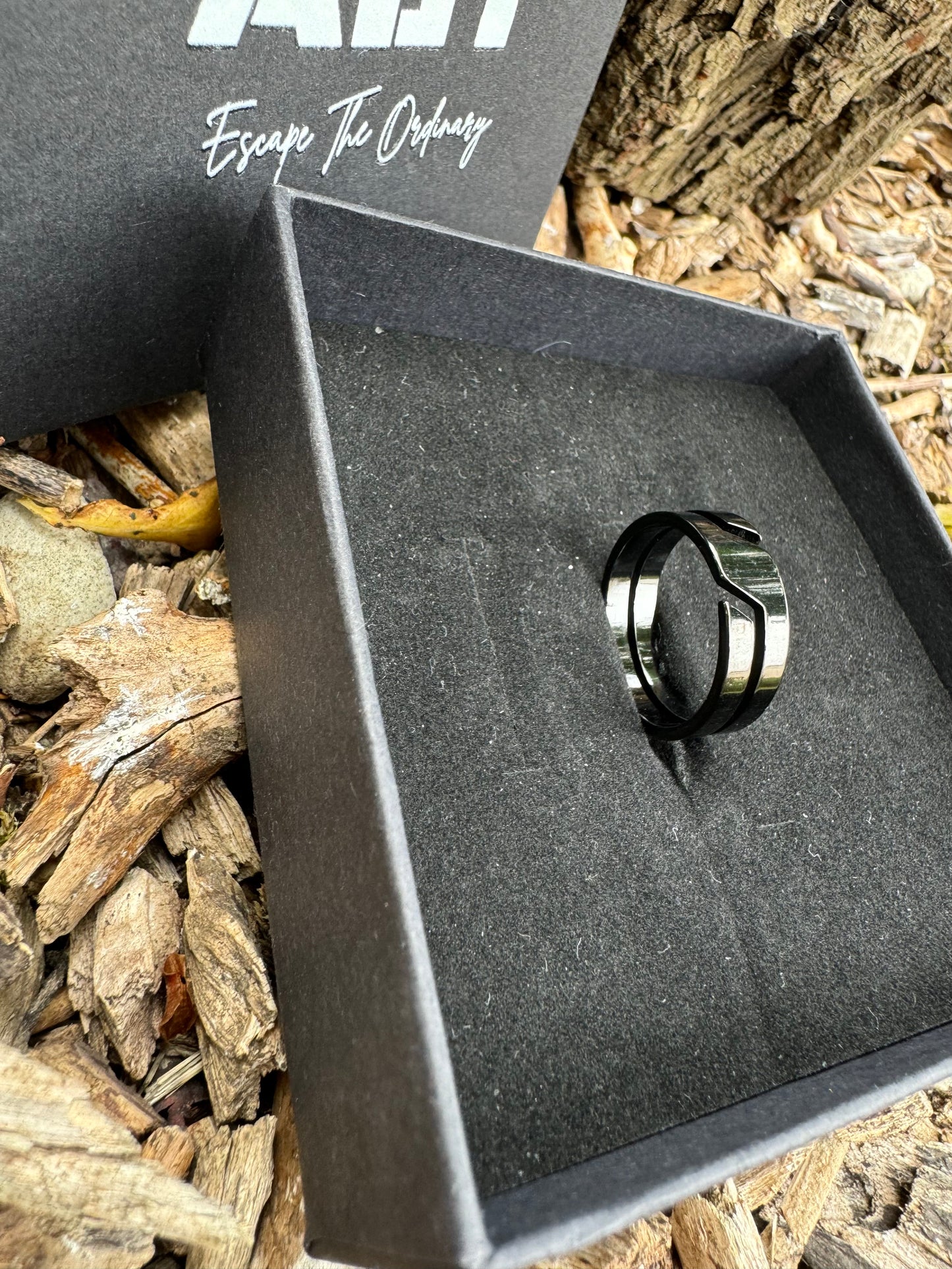 Hollow Out Men's Stainless Steel Ring – Refined Modern Elegance