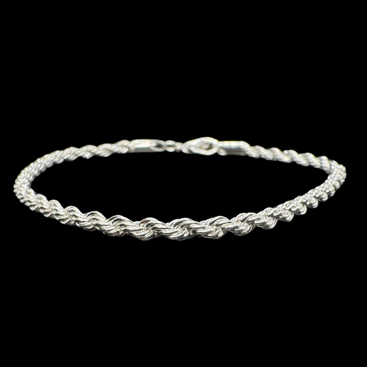 Luxe Silver Rope Bracelet