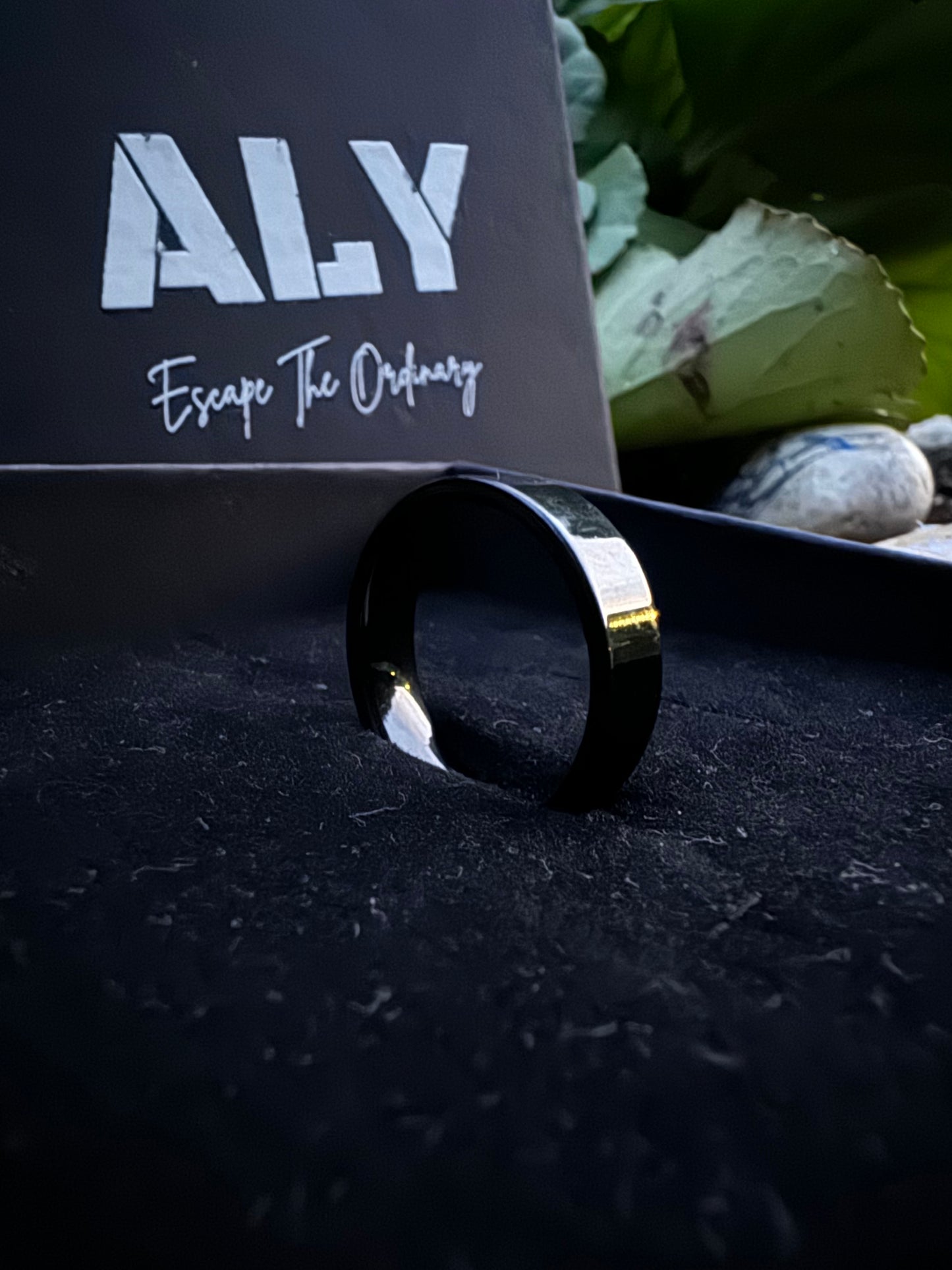 Sleek Black Minimalist Ring